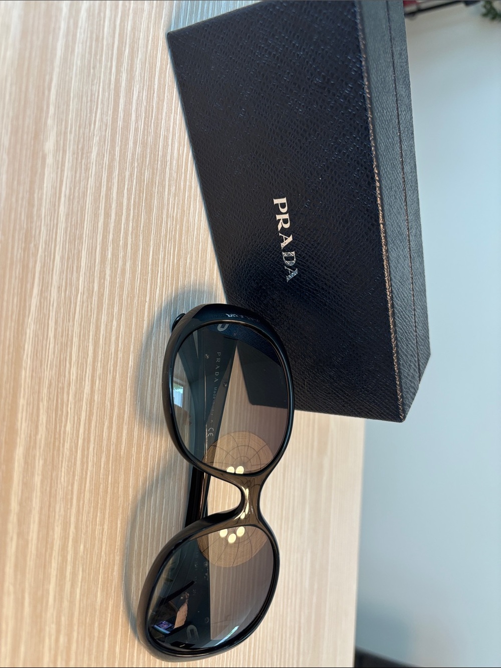 Prada Black Oversized Rounded Women's Sunglasses - Picture 4 of 8